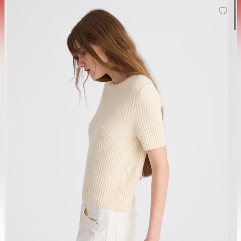 Madewell // NWOT Bouclé-Knit Crewneck Sweater Tee - Picture 3 of 10